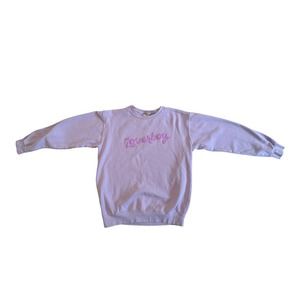 Women M Comfort Colors Purple Loverboy Spritz Printed Crewneck Sweatshirt Cotton